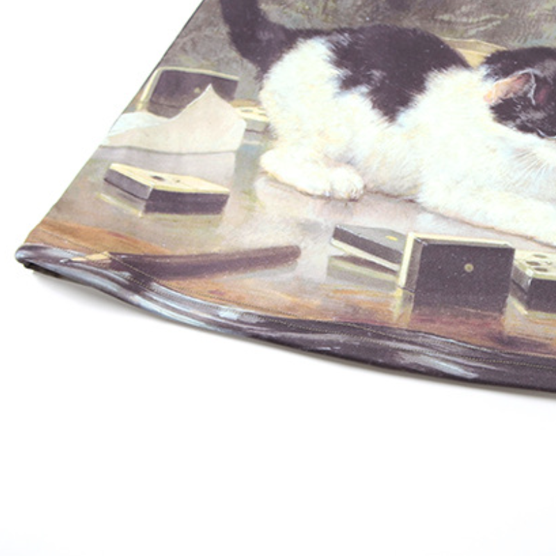 Whimsical Kitty Dominoes Mini Skirt - Unique Fall Fashion & Cat Lover Essential