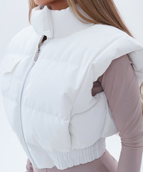 Cozy Chic Pink Cropped Puffer Vest – Fall Layering Essential for Women