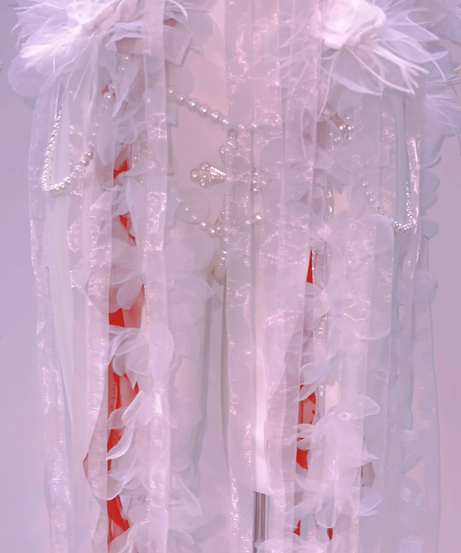 Ethereal Feather & Pearl Illusion Romper Gown - Your Dazzling Holiday & NYE Showstopper!