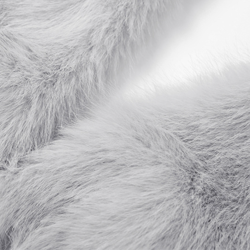 Chic Faux Fur Halter Crop & Jagged Mini Skirt Set – Holiday Party & Cosplay Ready