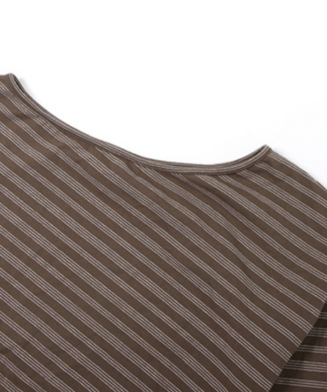 Chic Fall Stripes: Effortless One-Shoulder Ruched Mini Dress