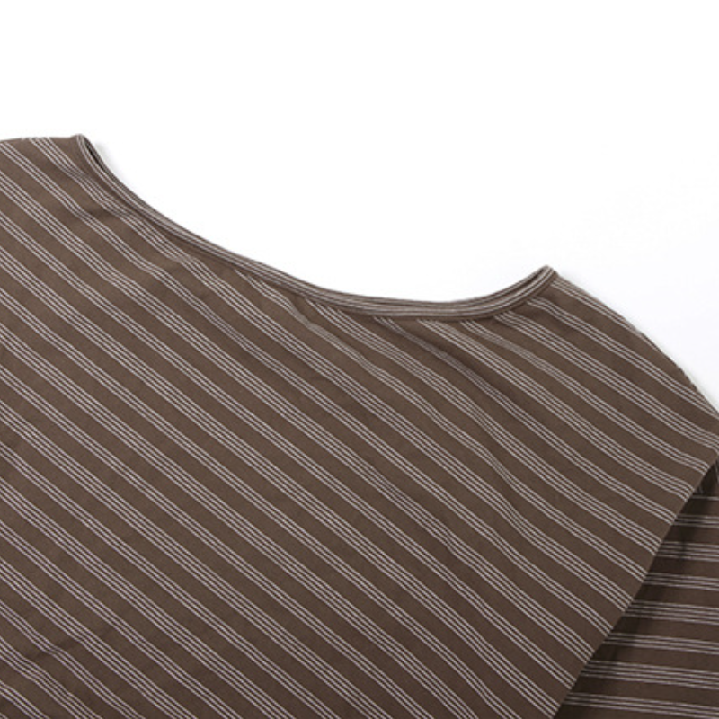 Chic Fall Stripes: Effortless One-Shoulder Ruched Mini Dress