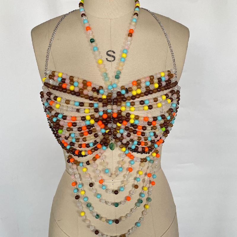 Kaleidoscope Beaded Butterfly Halter Top - Your Ultimate Festival & Resort Wear Statement