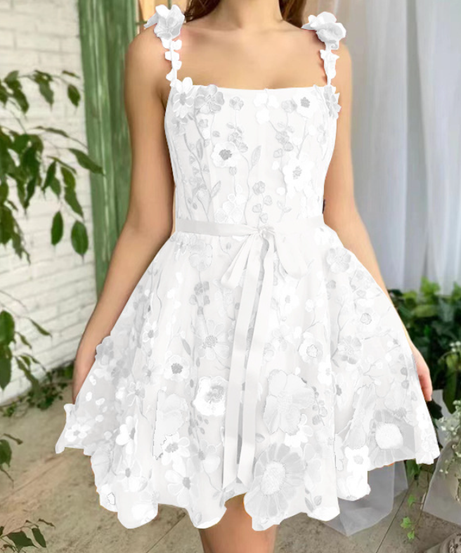 Whimsical Bloom Embroidered Mini Dress – Your Vibrant Fall & Vacation Escape