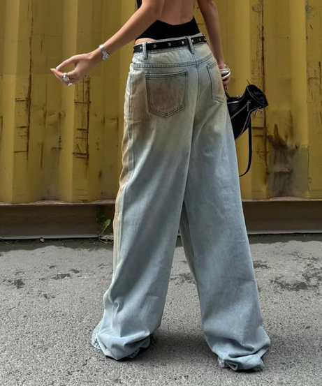 Urban Edge Y2K Distressed Baggy Jeans | Fall '25 Mid-Rise "Dirty" Wash