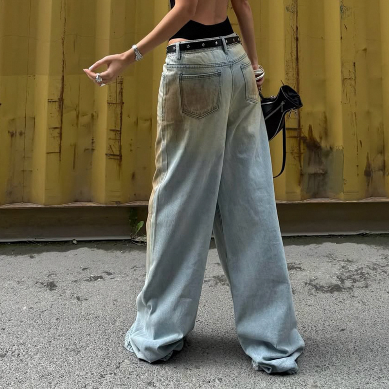Urban Edge Y2K Distressed Baggy Jeans | Fall '25 Mid-Rise "Dirty" Wash