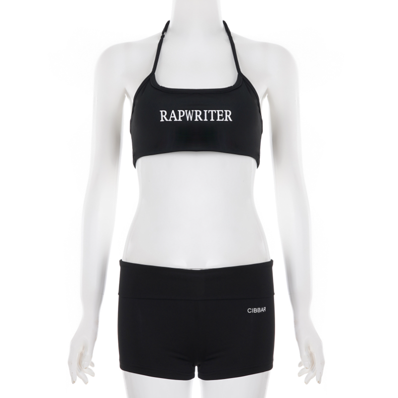 RAPWRITER Halter Crop Top & CIBBAR Shorts Set - Chic American Women's Fall Athleisure