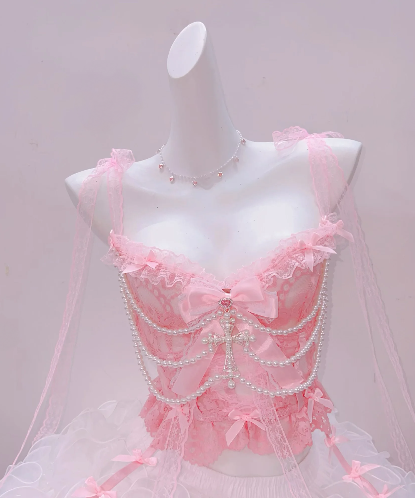 Dreamy Pink Pearl & Lace Cami Top | Ethereal Style for Fall Dates & Holiday Glam