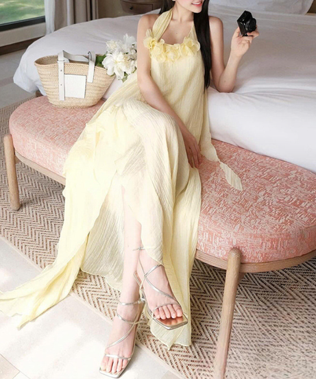 Dreamy Halter Ruffle Maxi Dress | Your Essential Resort & Warm Getaway Style