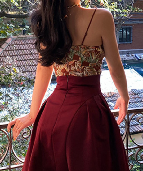 Autumn Bloom Botanical Corset Cami Top - Chic Fall Style