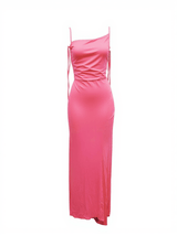 Agatha Backless Ruched Maxi Dress In Pink