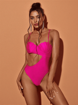 Codi Cutout One Piece Swimsuit In Hot Pink