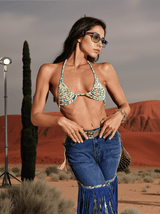 Kaikoa Halterneck Beaded Bralette