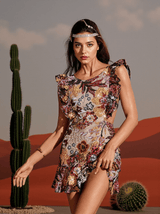 Viveka Flower Sequin Mini Dress