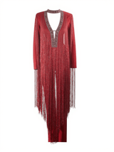 Lisanne Long Sleeve Fringe Bandage Jumpsuit