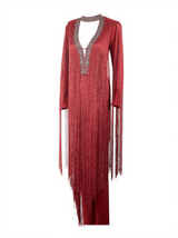 Lisanne Long Sleeve Fringe Bandage Jumpsuit