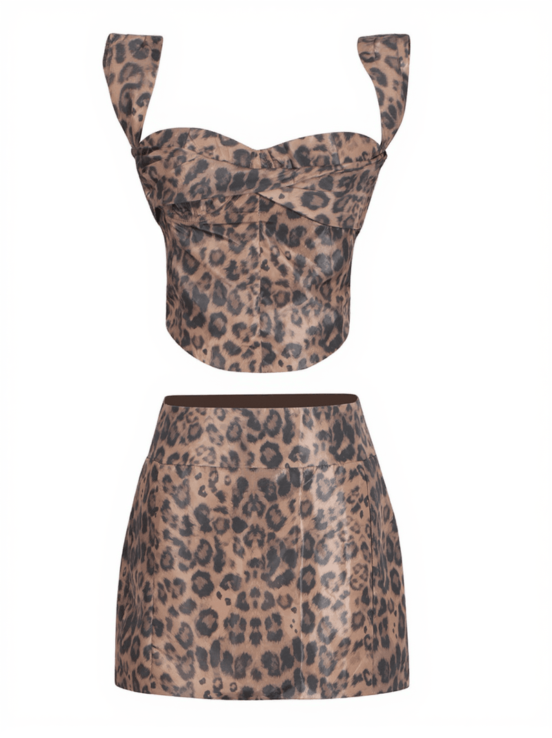 Desmond Leopard Skirt Set