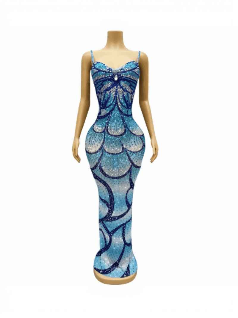 Cro��a Spaghetti Print Crystal Maxi Dress