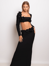 Rufus Flower Bandage Skirt Set In Black