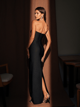 Clyde Strapless Crystal Bandage Maxi Dress