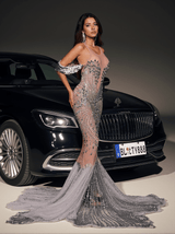 Nasima Rhinestone Mermaid Maxi Dress