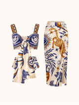 Augusta Printed Bikini Three Piece Set