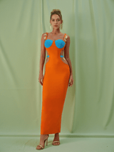 Margaux Embellished Cutout Maxi Dress In Orange