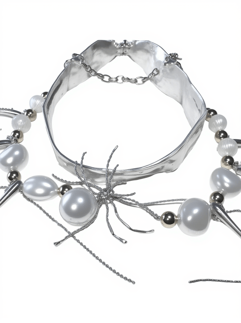 Blakeley Spider Pearl Fringe Choker