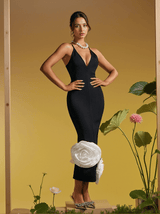 Elihu Spaghetti Flower Bandage Midi Dress