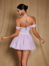 Isidore Off Shoulder Mesh Mini Dress