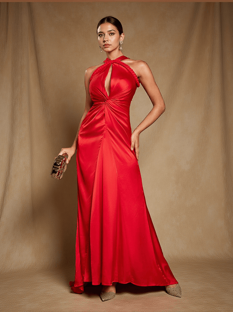 Samson Halterneck Satin Maxi Dress