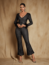 Orwell Long Sleeve Feather Jumpsuit