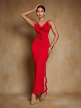 Jolene Backless Flower Draped Maxi Dress