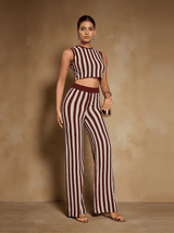 Eurydice Stripe Knitted Pants Set