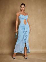 Aziza Tulle Corded Cutout Maxi Dress