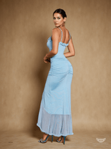 Aziza Tulle Corded Cutout Maxi Dress