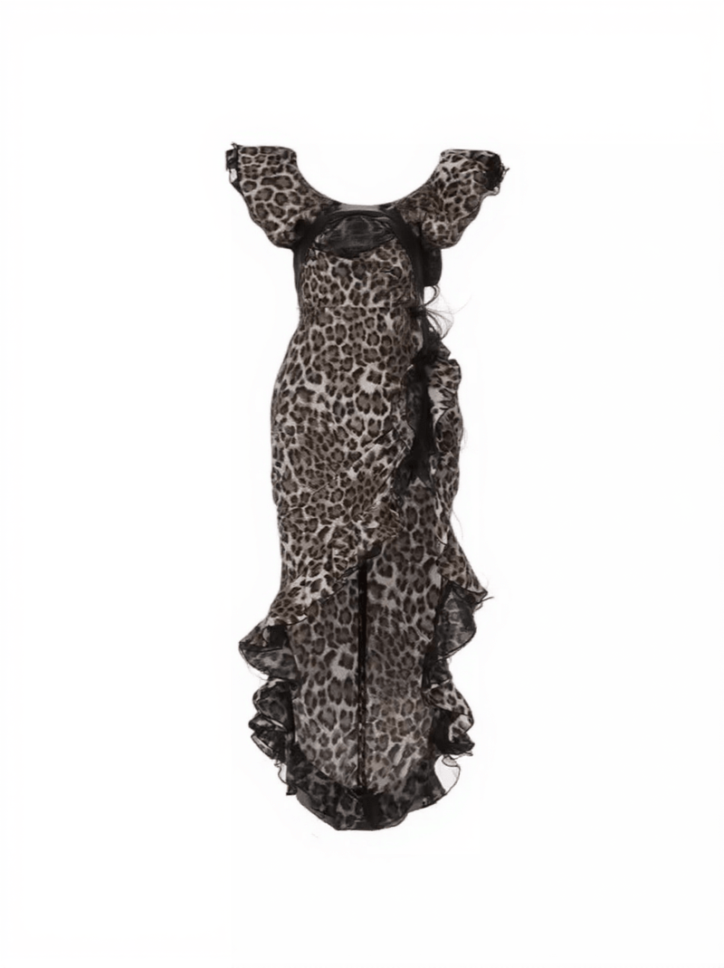 Ike Off Shoulder Leopard Print Dress