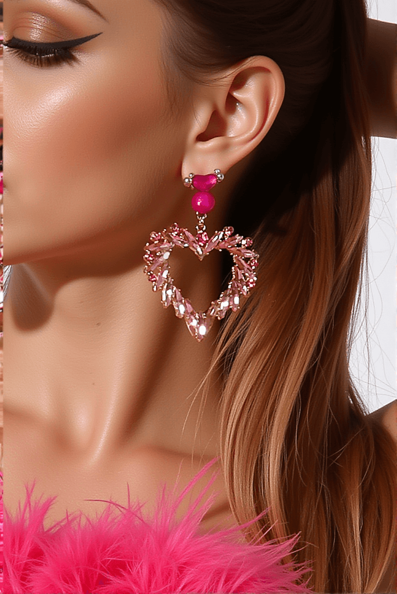 Ione Rainbow Gem Heart Earrings