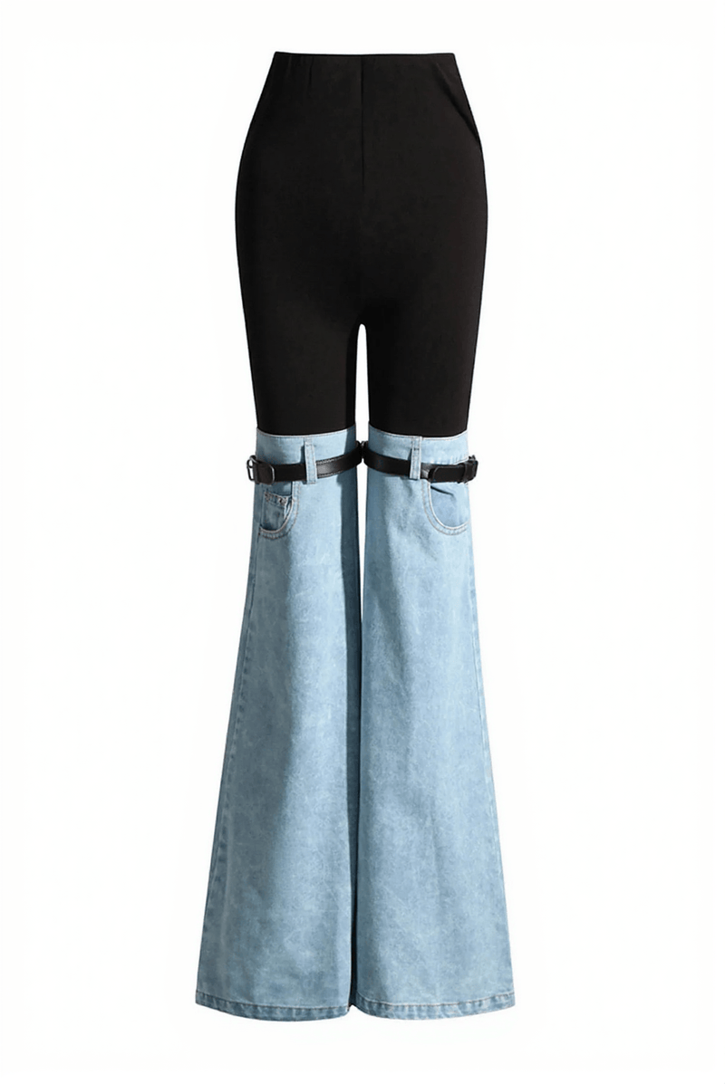 Nereida High Waist Color Block Wide Leg Pants