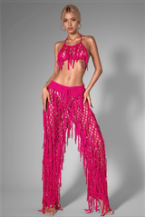 Annaleyza Knit Fringe Halter Set