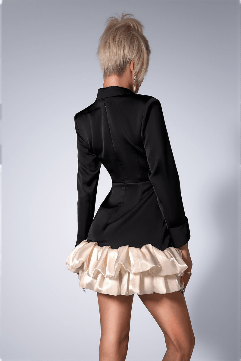 Galiane Floral Diamante Organza Blazer Dress