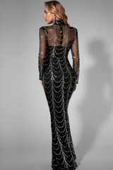 Daena Mesh Chain Sequin Maxi Dress