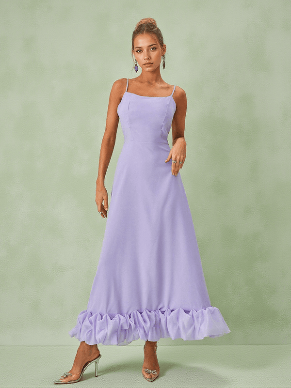 Ilsa Spaghetti Maxi Dress In Violet