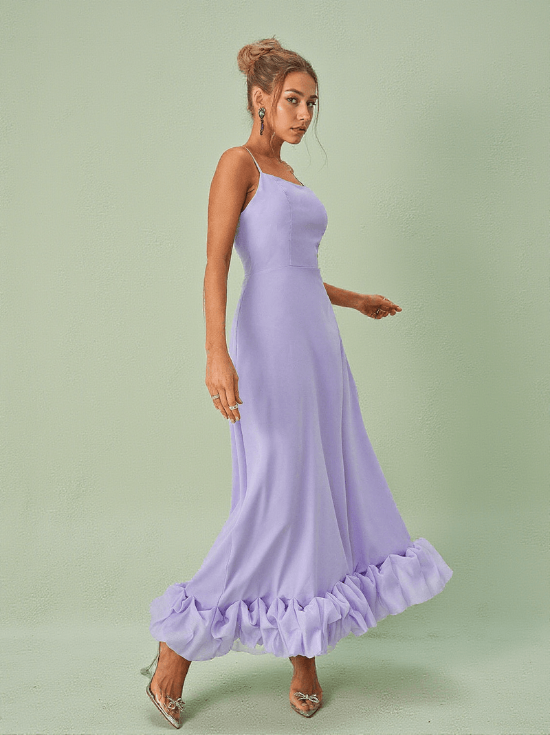 Ilsa Spaghetti Maxi Dress In Violet