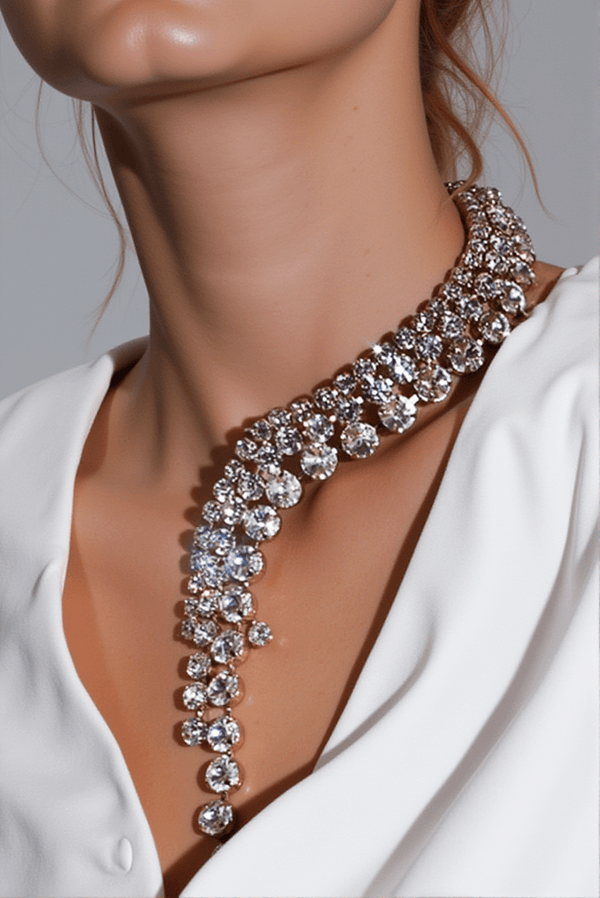 Anysia Diamond Fringe Collar Necklace