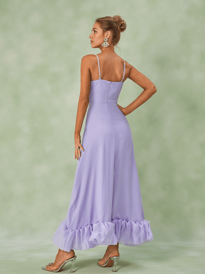 Ilsa Spaghetti Maxi Dress In Violet