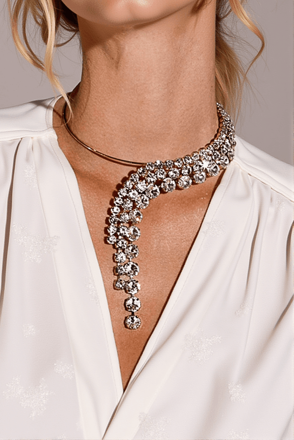 Anysia Diamond Fringe Collar Necklace