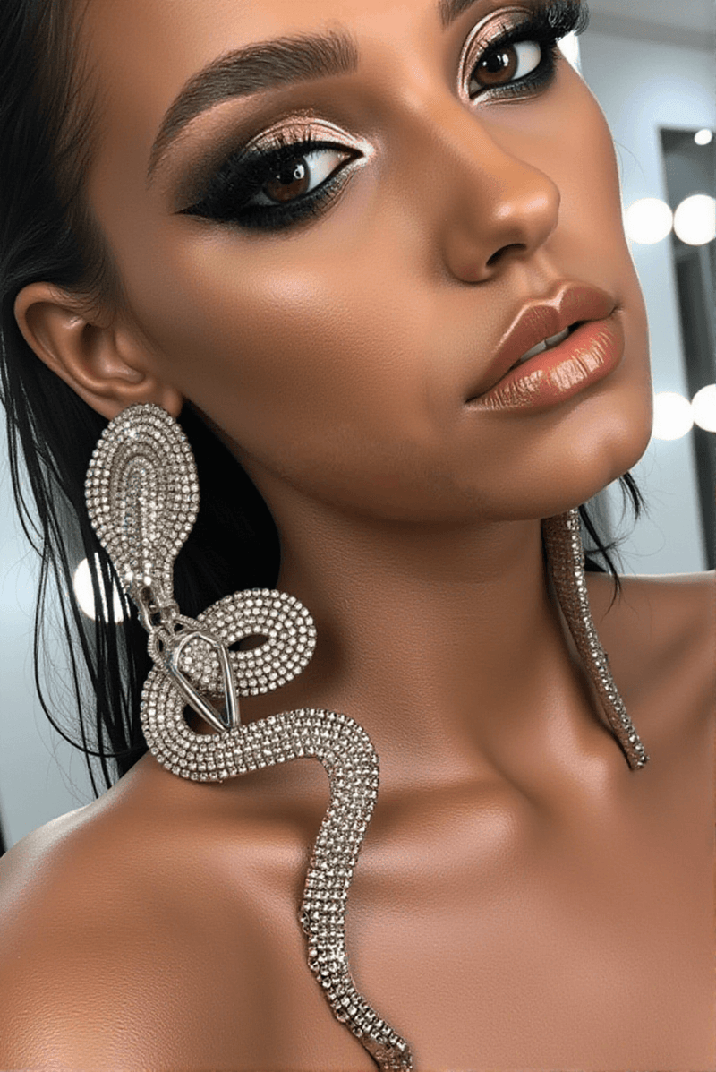 Braydan Crystal Serpent Diamond Earrings