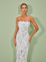 Despina White Lace Midi Dress