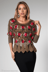 Nadeen 3D Flower Crochet Sweater